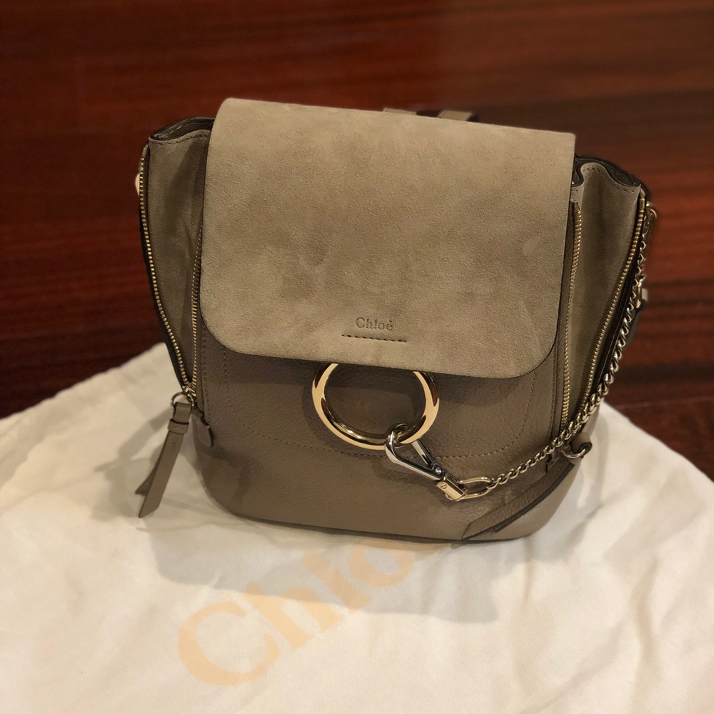 Chloé: Small Faye Backpack - Motty Grey
